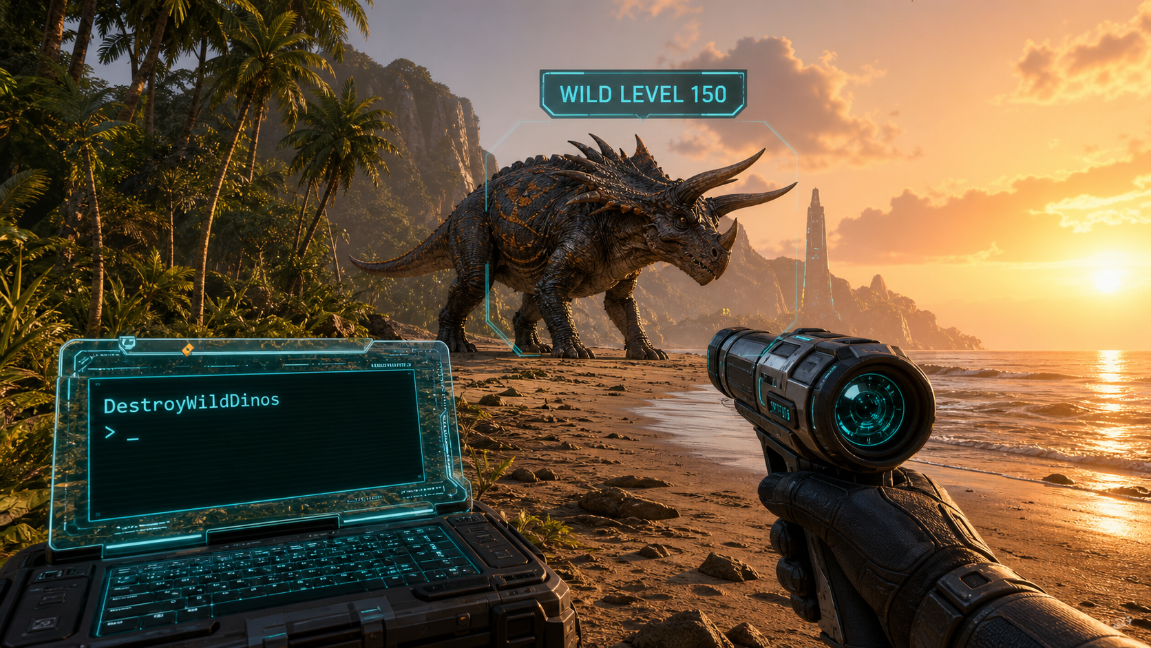 Administrator refreshing wild spawns and checking a level 150 creature